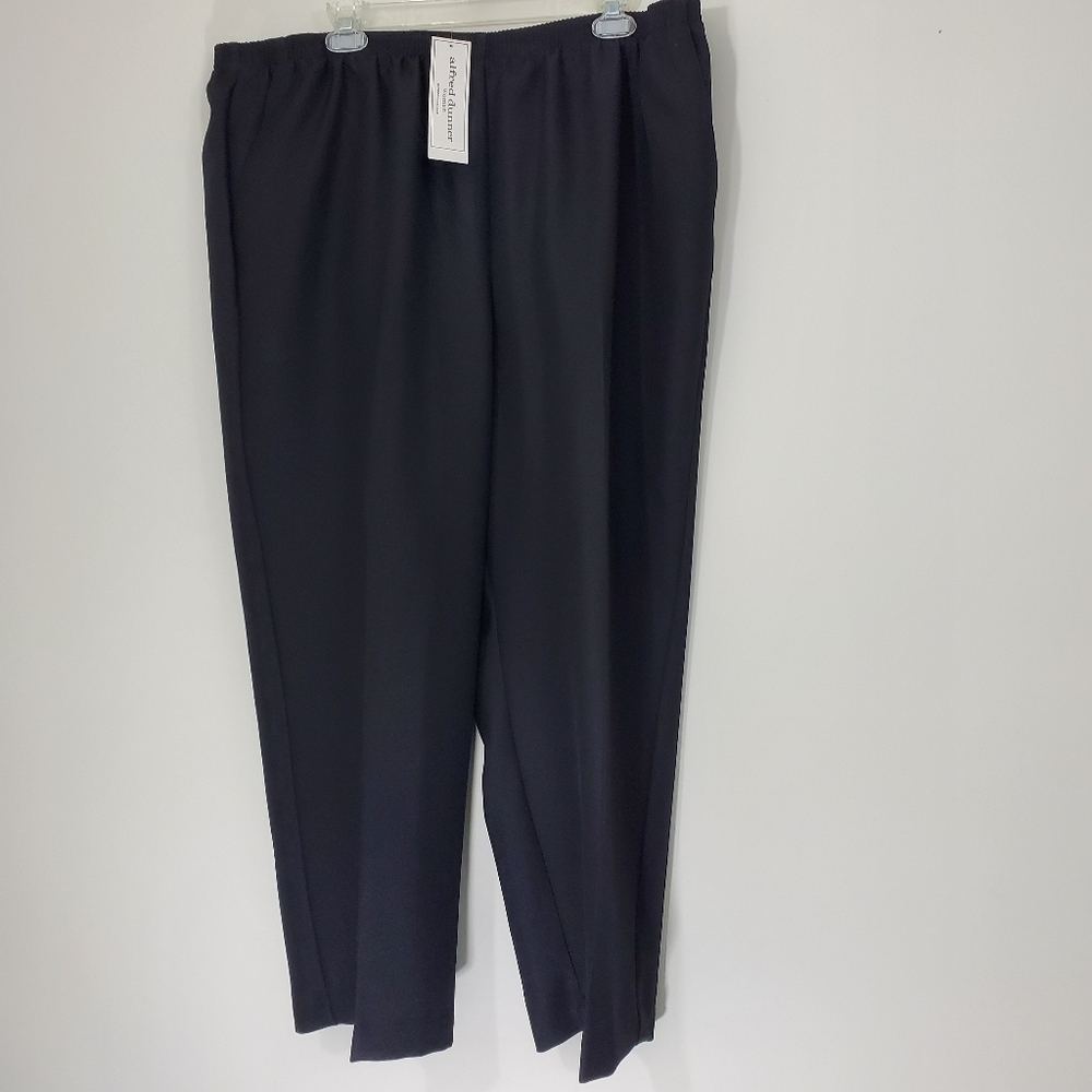 Alfred Dunner Black Pants with Elastic Waist, Size 24W